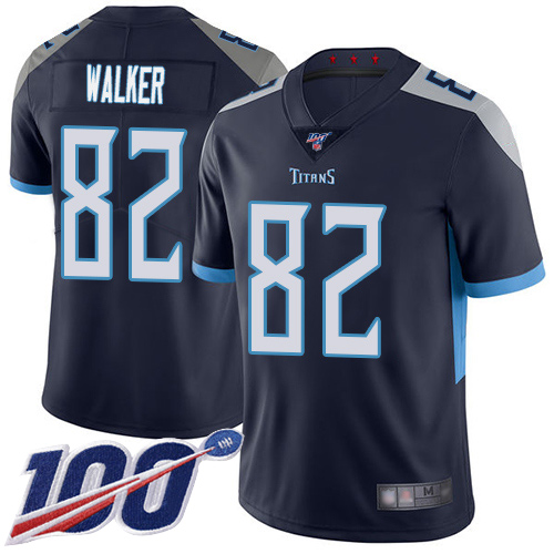 Tennessee Titans Limited Navy Blue Men Delanie Walker Home Jersey NFL Football 82 100th Season Vapor Untouchable